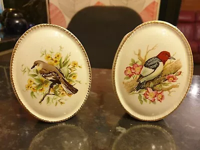 Buy Pair Of Vintage Szeiler Pottery Bird Posy Vases Woodpecker Ornaments • 4.99£