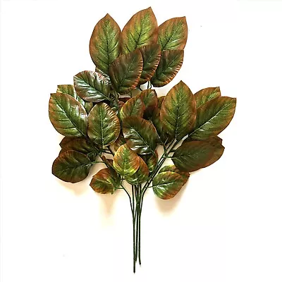 Buy Set Of 3 Artificial Faux Large Rose Leaf Stems 70cm • 5.99£