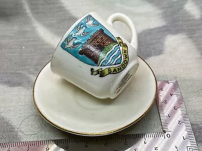 Buy Original Vintage Crested China Ware Cup And Saucer - SANDOWN - Isle Of Wight • 5£