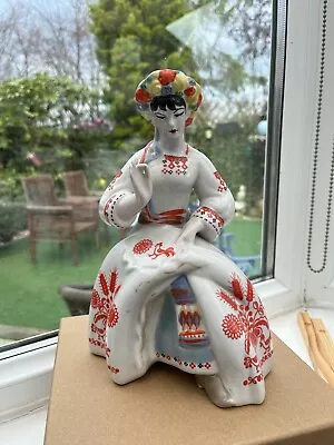 Buy Ukrainian Girl Embroiderer Porcelain Figurine Polonnoe ZHK Ukraine USSR 9” -23cm • 19.99£