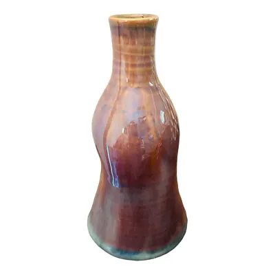 Buy Purple Lang Yao Glaze Vase Pushed In Sides Signed Pottery Art Handmade Sculpture • 27.81£