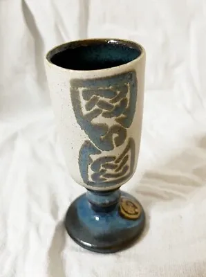 Buy Vintage Welsh Laugharne Studio Pottery - Celtic Design Stoneware Goblet • 12.99£