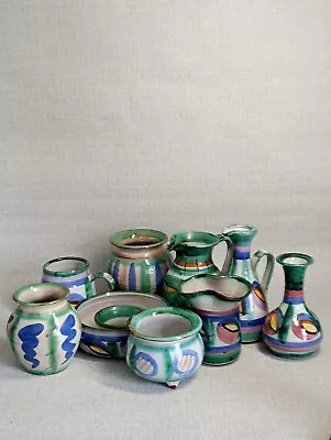 Buy 9x  Hand Painted Tintagel Cornwall Studio Pottery Assorted Pieces Uk Only  • 25£