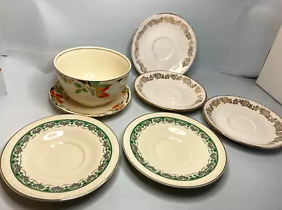Buy Vintage Alfred Meakin - X5 Mixed Saucers + Autumn  Leaves Saucer & Bowl • 12£