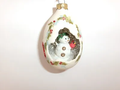 Buy Snowman In Porcelain Eggshell Christmas Ornament Hand Painted Signed Bo Boxed • 14.45£