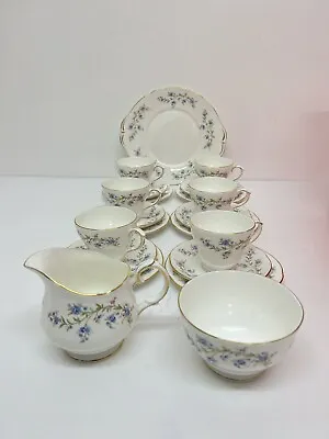 Buy 21pc VTG Duchess Blue Floral China Tea Cups Saucers Plates Jug & Sugar Bowl B46 • 54.99£