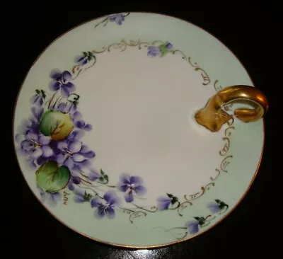 Buy Bavaria Lemon Dish, Plate, Hand Painted Pickard Artist  Luken , Violets &gold 7  • 46.21£