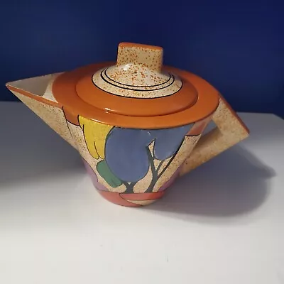 Buy CLARICE CLIFF MMA 1993 Art Deco AUTUMN TEAPOT Orange Tea Pot Vintage • 47.67£