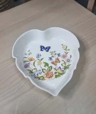 Buy Aynsley Cottage Garden Bone China Trinket Heart Leaf Pin Jewellery Dish Bowl • 6£