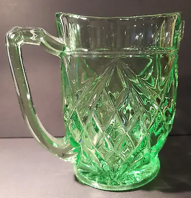 Buy Vintage Art Deco Oxford Green Heavy Glass Water Jug  • 15£