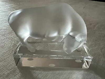 Buy Vintage LALIQUE Art France Crystal Glass Bull Figurine Frosted Signed • 236.59£