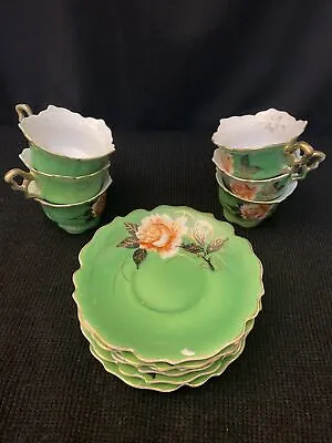 Buy Vintage Fine Porcelain Miniature Tea Cups & Saucers Hand Painted Japan Set Of 12 • 110.99£