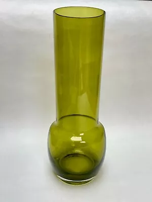 Buy Vintage Riihimaki Riihimaen Lasi Oy Green Art Glass Cased Large Vase 25cm VGC • 24.99£