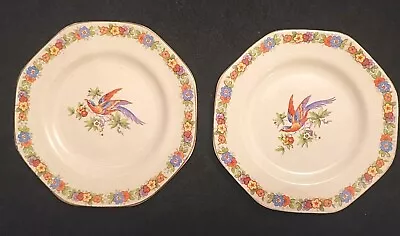 Buy Solian Ware Soho Pottery Birds Of Paradise 5 1/2 Inch Side Plate X2 C1930 (3 Ava • 10.99£