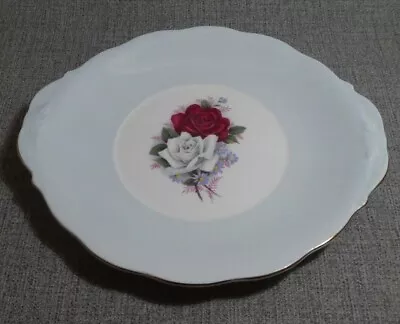 Buy Queen Anne Bone China England  Duet  Rose Cake Plate • 14.95£