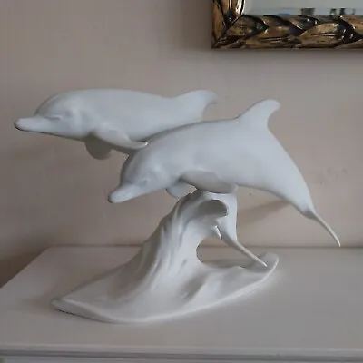 Buy Dolphin Ornament Kaiser Porcelain White Bisque Dolphins 509   German Vintage   • 129£