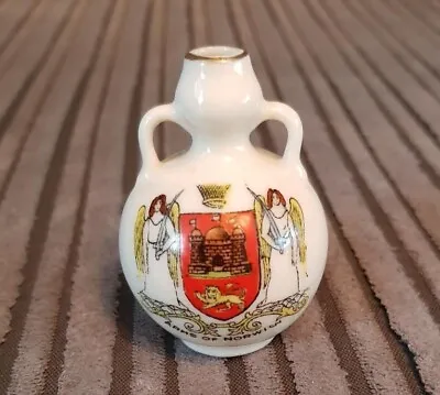 Buy VINTAGE Arcadian China Two Handled Vase Featuring The Arms Of Norwich • 2.99£