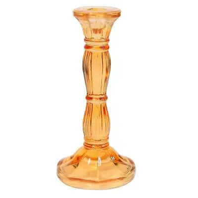 Buy 1x Coloured Glass Candlestick 20cm, Colourful Tall Dinner Candle Holder • 15£