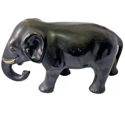 Buy Elephant Figurine. Black Ceramic Porcelain Vintage !4cm X 26cm X 10cm • 16£