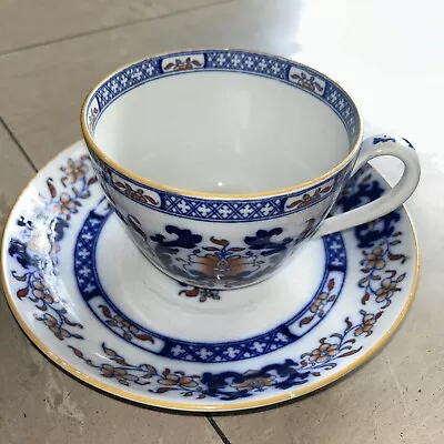 Buy Antique Minton English “Flow Blue” Bone China Large Cup & Saucer • 25£