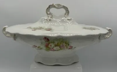 Buy John Maddock And Sons Royal Vitreous Pink Floral Lidded Oval Serving Dish • 22.76£