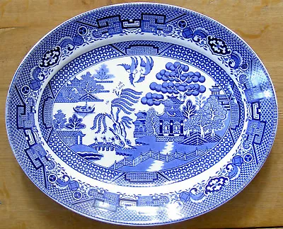 Buy Swinnertons Vintage Blue 'Old Willow' Pattern Oval Platter/Plate 29 Cm X 23 Cm • 14.45£