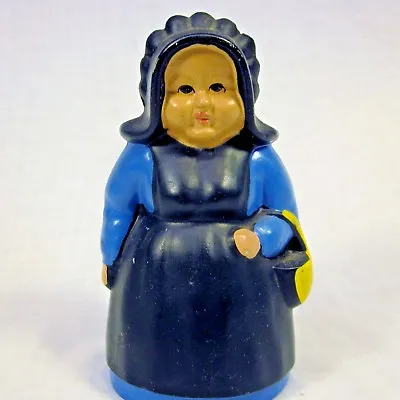 Buy Vintage Old Dutch Woman Ceramic Coin Bank Statuette Figurine Blue Black Handmade • 14.17£