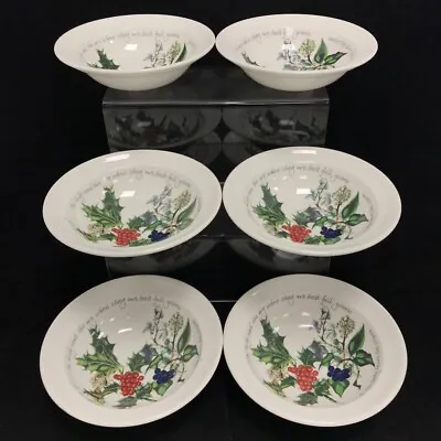 Buy Portmeirion Holly & Ivy Bowls X 6 Christmas Pudding Breakfast Soup 7  RMF36-GB • 17£