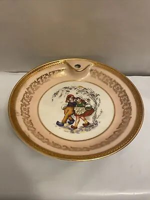 Buy Old French Limoges Warming Baby Plate Children Walking Together • 15.44£