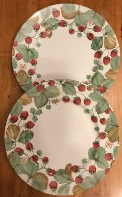 Buy 2 ROYAL STAFFORD Wildberry Strawberry Dinner Plates Fine Earthenware ENGLAND • 26.85£
