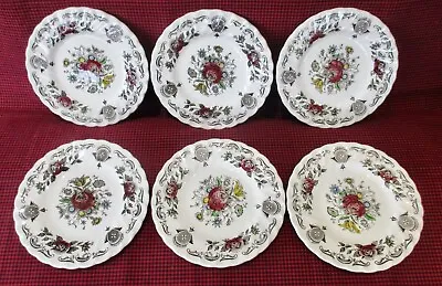 Buy 6~Myotts Bouquet 6  Bread Dessert Plates Staffordshire China England 1930-50's • 19.13£