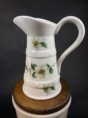 Buy Vintage Lord Nelson Pottery Mini Pitcher White Floral 5.25  England • 8.54£