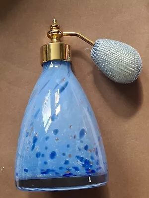 Buy Vintage Caithness Glass Perfume Atomiser Bottle, Blue Gold • 7.50£