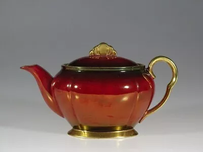Buy English Art Deco Carlton Ware Rouge Royale Oval Tea Pot C.1930 • 187.42£