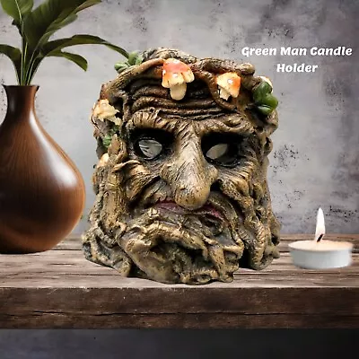 Buy Green Man Tealight Candle Holder Old Man Of The Woods Sprite Figurine Ornament • 14.95£