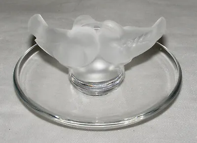 Buy Vintage Lalique, France “two Turtle Doves” Frosted+clear Crystal Sculpture, Bowl • 27.50£