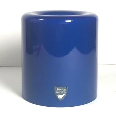 Buy Orrefors Sweden Blue Glass Eternell Candle Holder Vovite Owe Elven • 33.26£