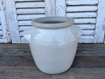 Buy LARGE Vintage FRENCH GLAZED STONEWARE CONFIT POT WITH LID, Old, Rustic, • 129.99£