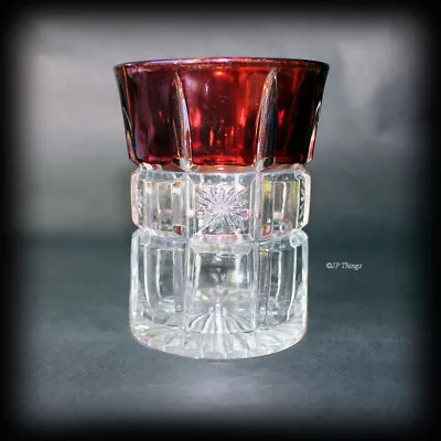 Buy EAPG Ruby Stain Verona Tumbler By Tarentum Glass Co Aka Block & Star Spearpoint • 33.41£