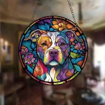 Buy Staffie Staffordshire Bull Terrier Design Suncatcher Stained Glass Effect Gift • 6.95£