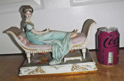 Buy VINTAGE Capodimonte Figure ~ Lady Reclining On A Chaise ~ Excellent ~ Rare • 39.99£