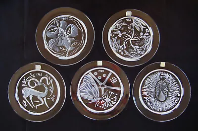 Buy SET Of Eleven -  BOXED CRYSTAL LALIQUE PARIS Annual Plates - 1966 Through 1976 • 471.84£