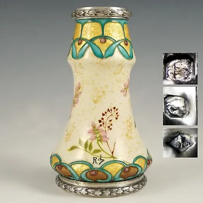 Buy Antique French Sevres Vase Optat Paul Milet Ceramic Sterling Silver Mount • 544.34£