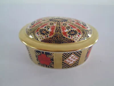 Buy ROYAL CROWN DERBY OLD IMARI CHINA SMALL OVAL TRINKET DISH & LID 1st QUALITY 1128 • 29.99£