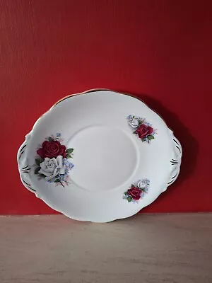 Buy Queen Anne Bone China England  Duet  Rose Cake Plate • 9.99£