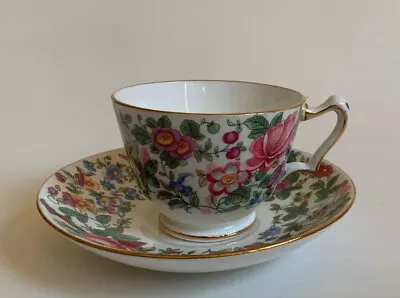 Buy Crown Staffordshire Fine Bone China Cup And Saucer Flowers Made In England -C07 • 12.48£