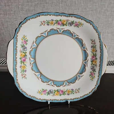 Buy Vintage Crown Staffordshire Blue Tunis Cake Plate 23.5 Cms • 10£