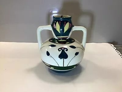 Buy Vintage Two Handled Pottery Jug / Vase - Signed On Base And Stamped Inside • 15£
