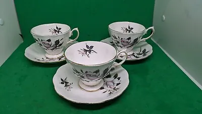 Buy 3 X Royal Albert Bone China  Queen's Messenger  Tea Cups And Saucers • 18£