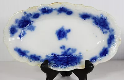 Buy 9  Antique WH Grindley Albany Pattern Flow Blue China Plate Platter Vanity Tray • 28.76£